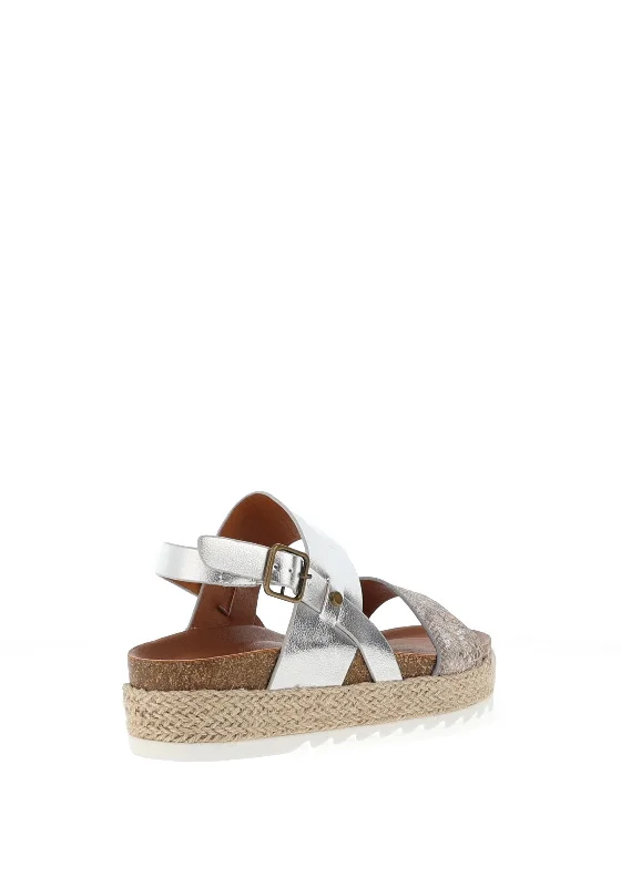 Lunar Nest Snake Espadrille Platform Sandals, Grey