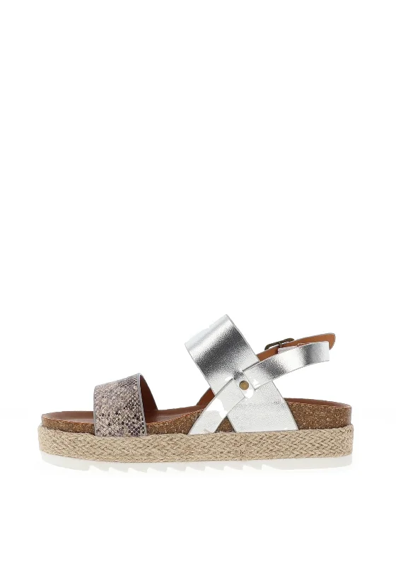 Lunar Nest Snake Espadrille Platform Sandals, Grey