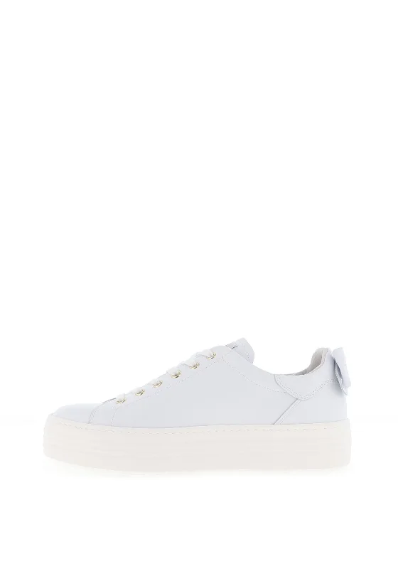 Nero Giardini Leather Bow Platform Trainers, White