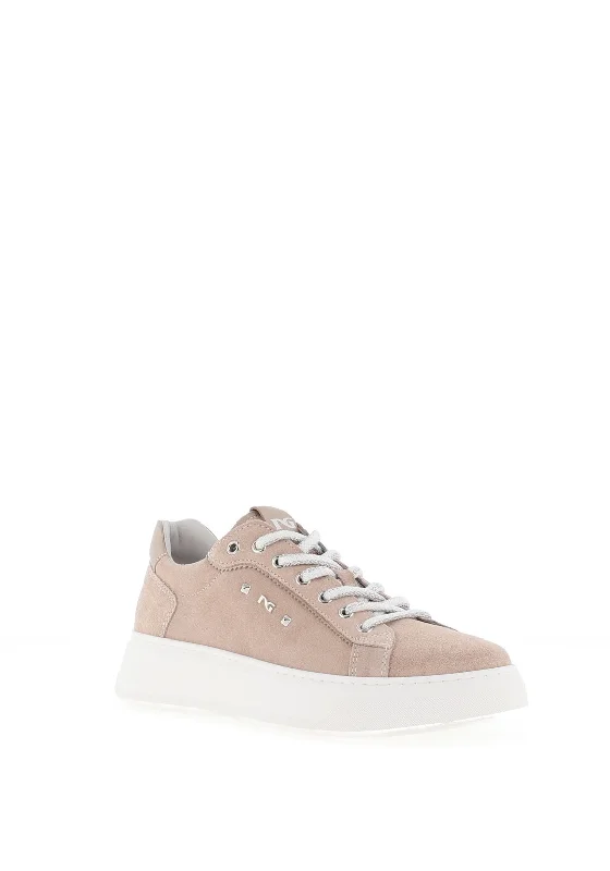 Nero Giardini Suede Leather Platform Trainers, Taupe