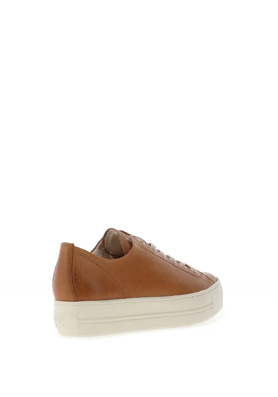 Paul Green Leather Platform Trainers, Cuoio