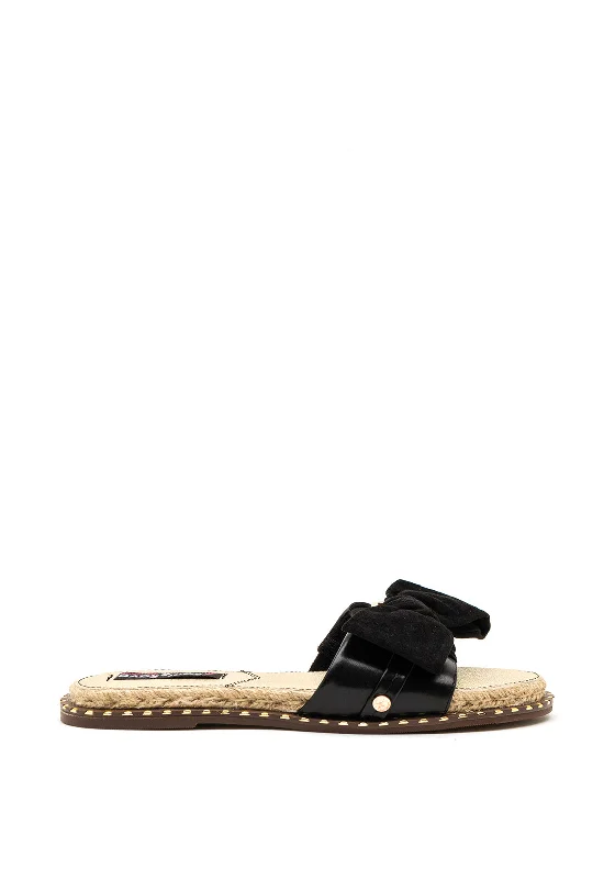 Rant & Rave Juno Bow Slip on Sandals, Black