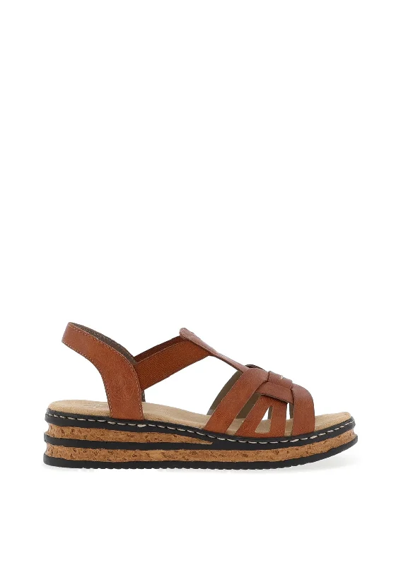 Rieker Strappy Lightweight Sandals, Tan