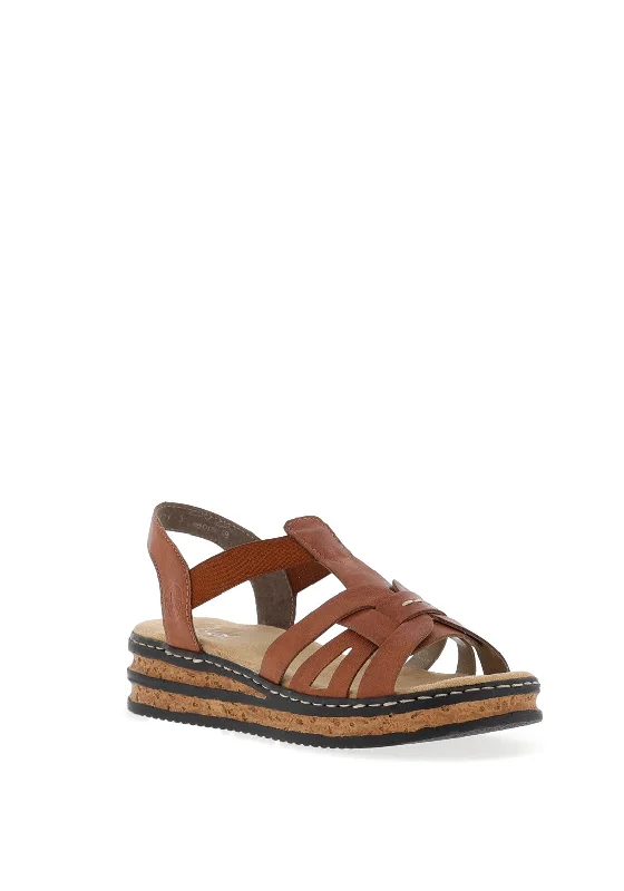 Rieker Strappy Lightweight Sandals, Tan