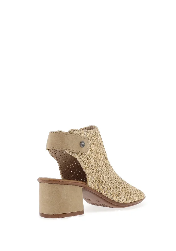 Rieker Woven Block Heel Mule Sandals, Sand