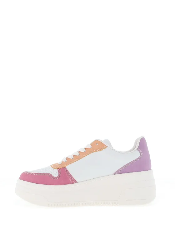 Rieker Womens Colour Block Trainers, White Multi