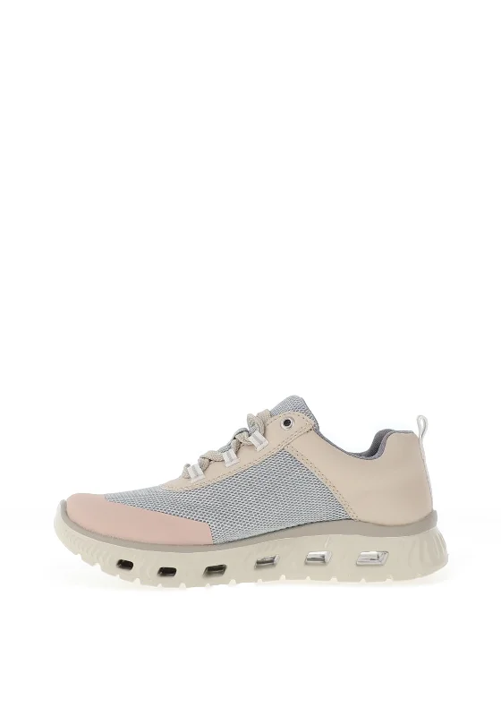 Rieker Womens Mesh Panel Trainers, Beige