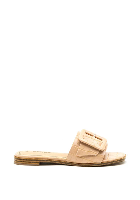 Sprox Croc Buckle Strap Slip on Sandals, Light Pink