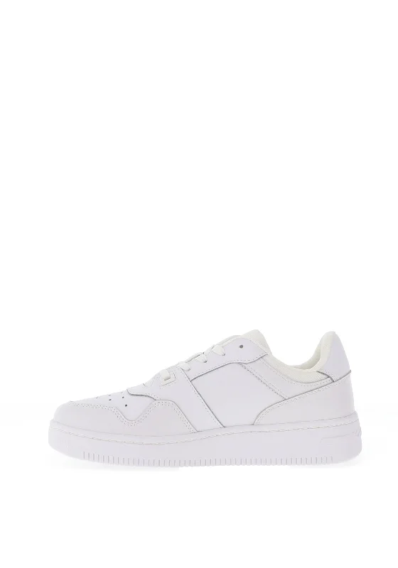 Tommy Jeans Womens Leather Retro Basketball Trainers, White