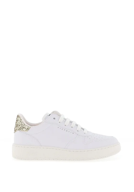 Victoria Womens Madrid Faux Leather Contrast Trainer, Gold