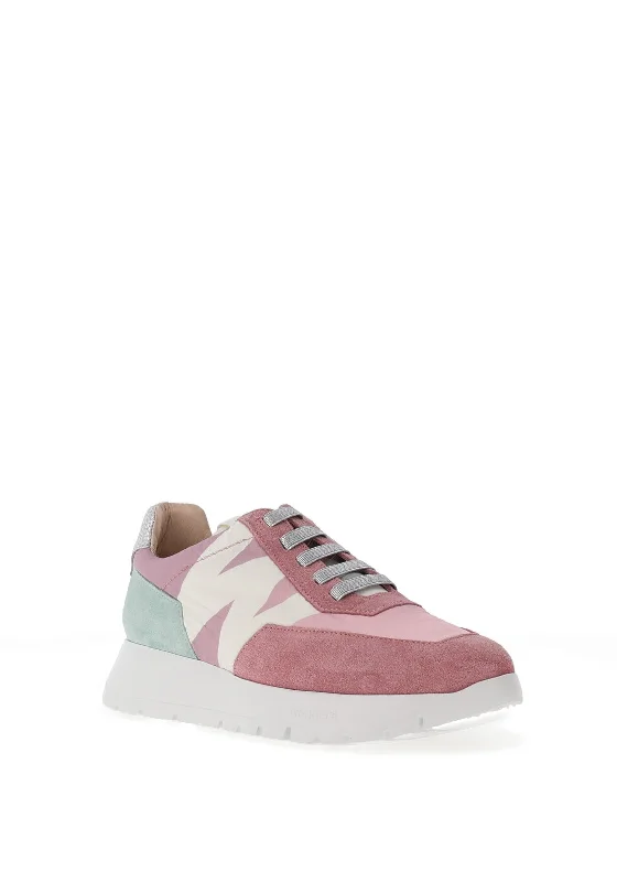 Wonders Colour Block Wedge Trainers, Blush