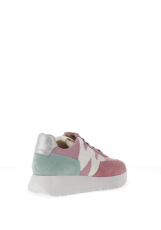 Wonders Colour Block Wedge Trainers, Blush