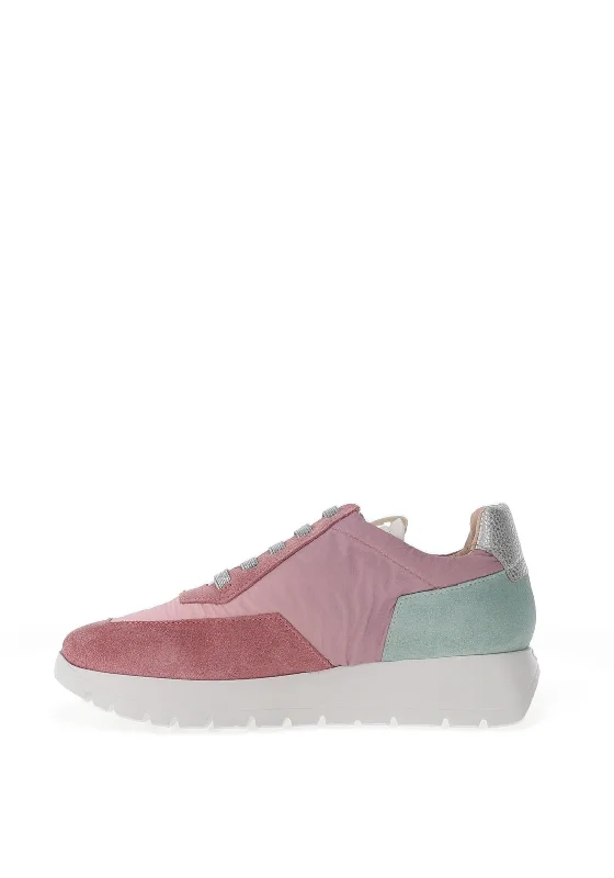 Wonders Colour Block Wedge Trainers, Blush