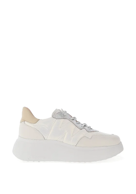 Wonders Berlin Leather Wedged Trainers, Off White