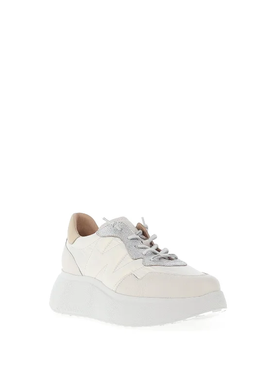 Wonders Berlin Leather Wedged Trainers, Off White