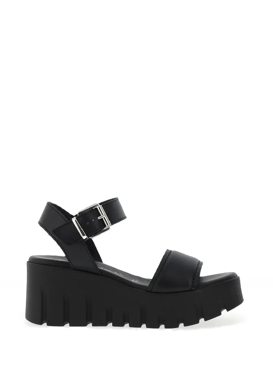 Tamaris Leather Chunky Platform Trainers, Black