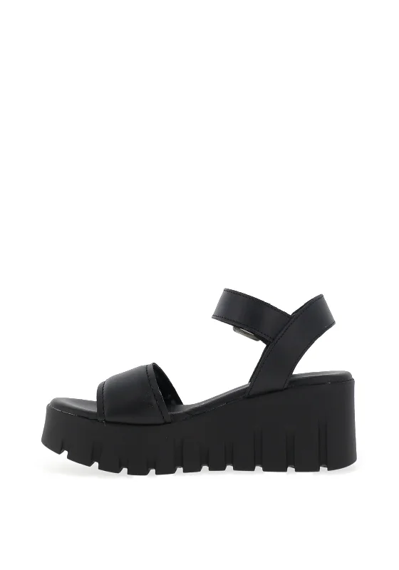 Tamaris Leather Chunky Platform Trainers, Black