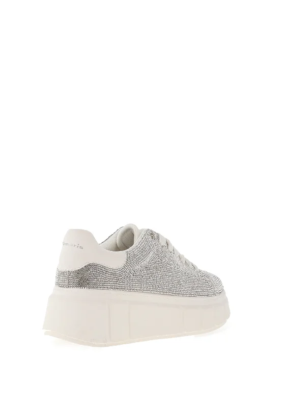 Tamaris Diamante Encrusted Platform Trainers, Silver