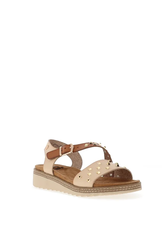 Xti Studded Memory Foam Sandals, Neutral