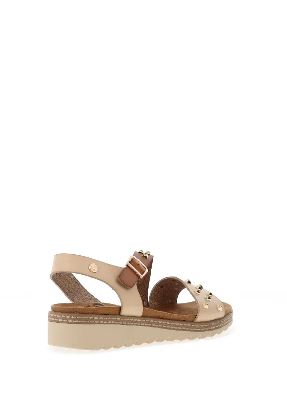 Xti Studded Memory Foam Sandals, Neutral