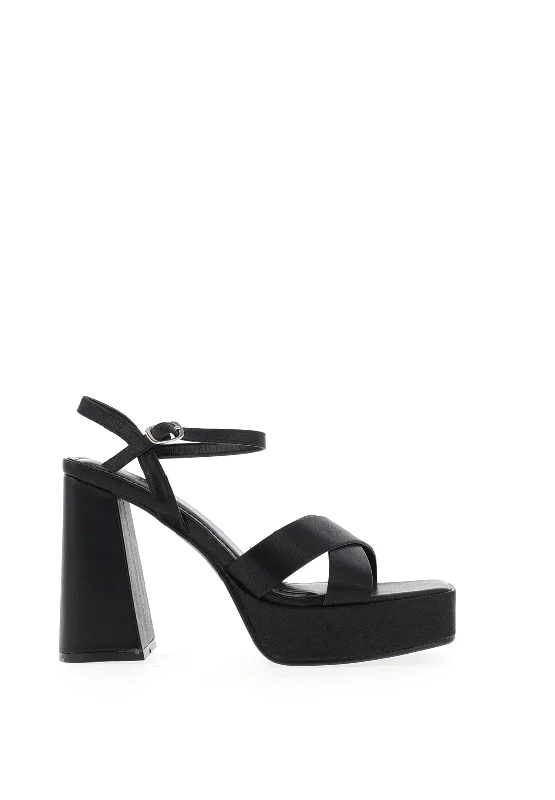 Zen Collection Chunky Platform Heeled Sandals, Black