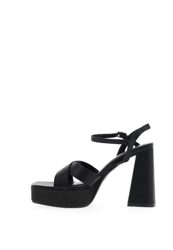 Zen Collection Chunky Platform Heeled Sandals, Black