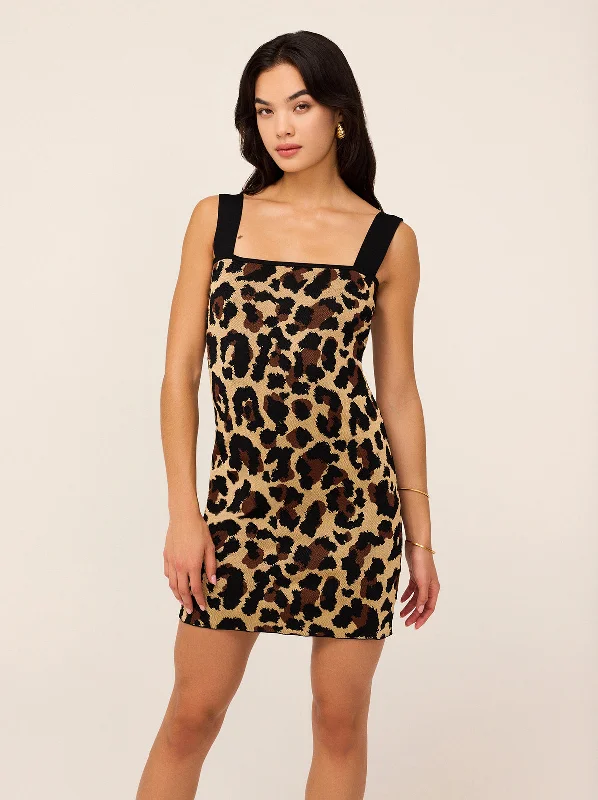 Corrine Leopard Knit Mini Dress