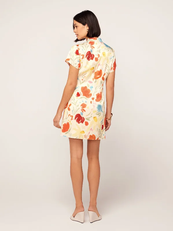 Gretchen Pastel Floral Jacquard Mini Dress