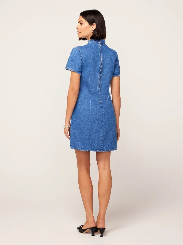 Harlow Embroidered Denim Mini Dress