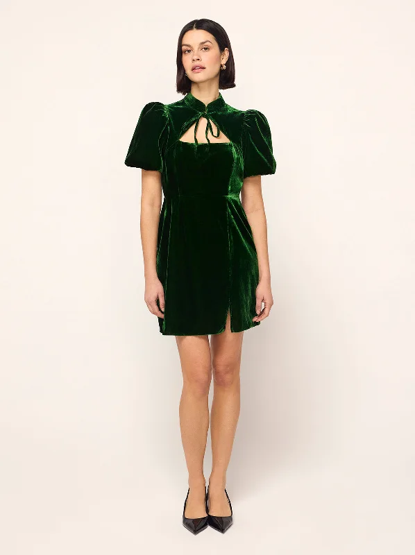 Josette Green Velvet Mini Dress