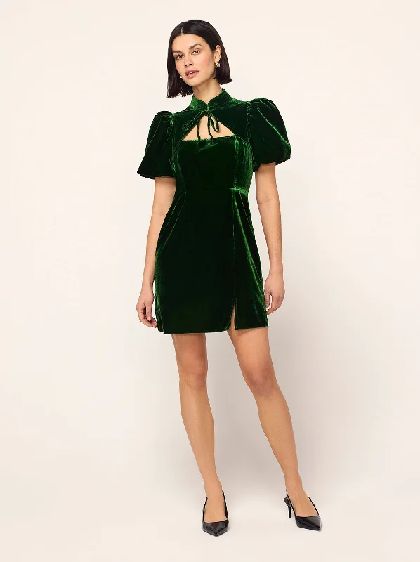 Josette Green Velvet Mini Dress