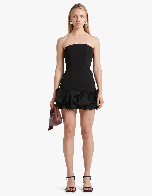 Saphira Bonded Crepe Mini Dress - Black