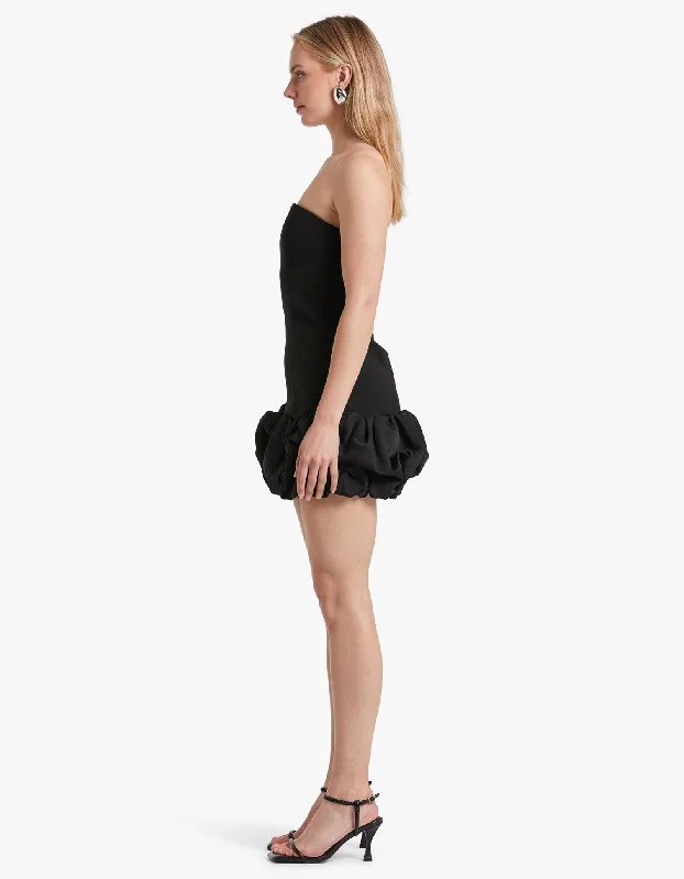 Saphira Bonded Crepe Mini Dress - Black