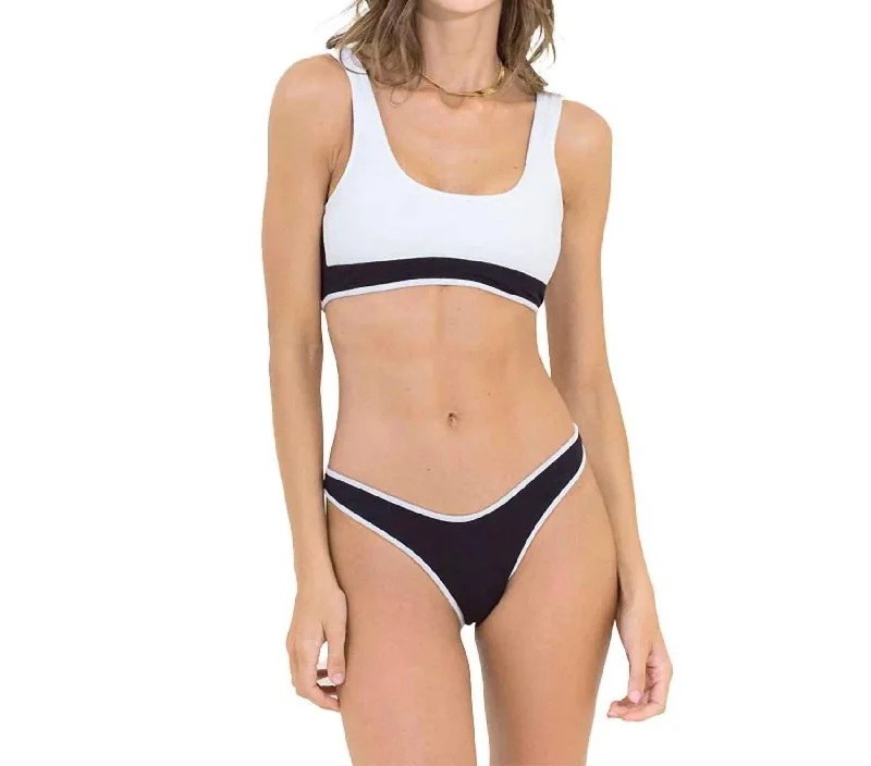 Black Tulip Splendid High Leg Bikini Bottom In White