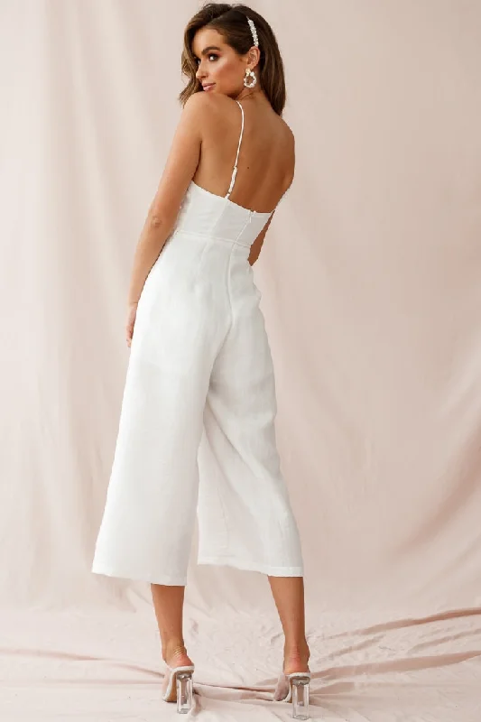 Charlie Structured Wide Leg Jumpsuit White