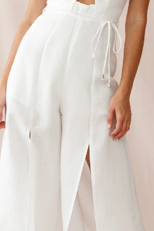 Charlie Structured Wide Leg Jumpsuit White