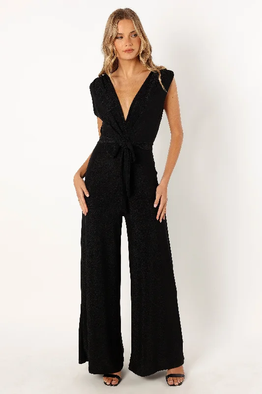 Nora Wide Leg Jumpsuit - Black