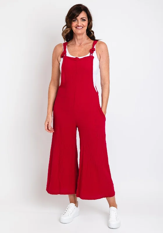 One Life Sabina Knot Strap Jumpsuit, Fuchsia