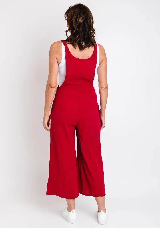 One Life Sabina Knot Strap Jumpsuit, Fuchsia