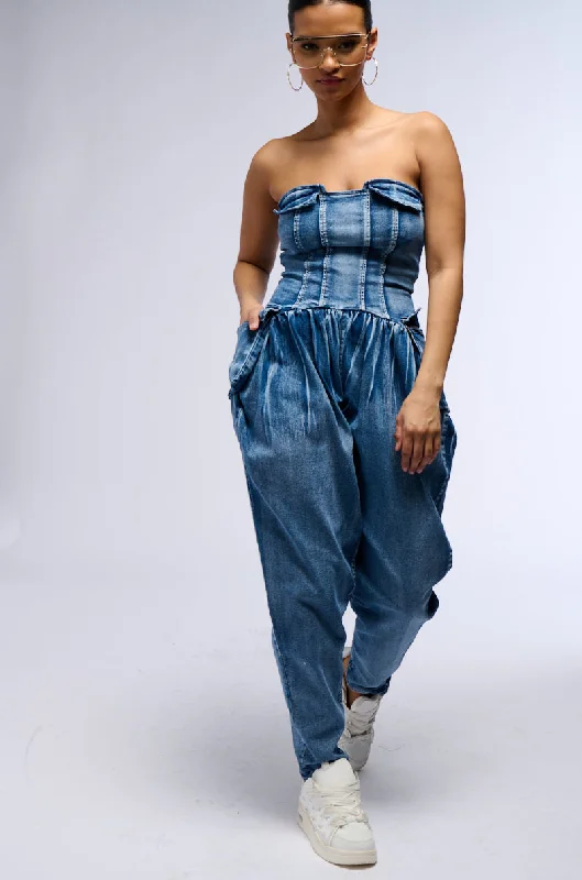 TILL WE MEET AGAIN DENIM JUMPSUIT