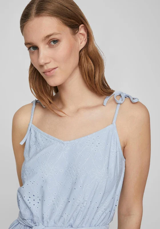 Vila Kawa Broidery Playsuit, Kentucky Blue