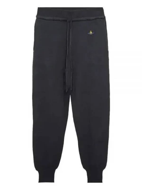 ORB Embroidered Logo Wool Track Pants Black