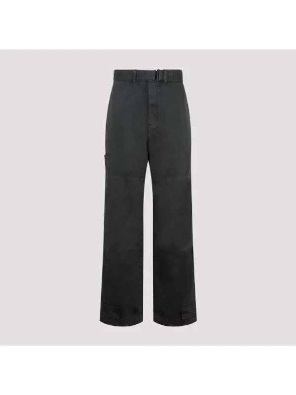 Cotton Straight Pants Midnight Green