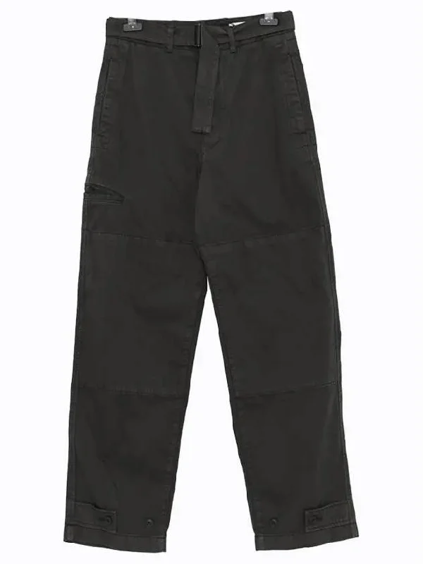 Cotton Straight Pants Midnight Green