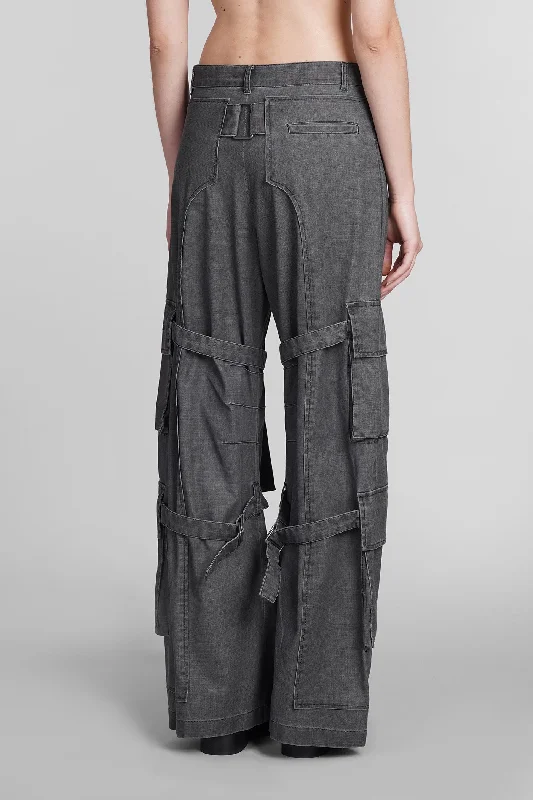 Pants in grey cotton