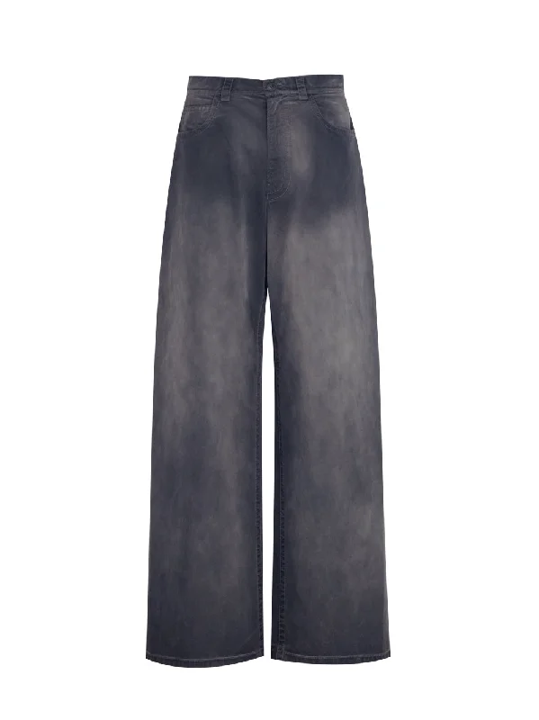 Low-Rise Five-Pocket Pant in Cotton (Washed Black Pearl)