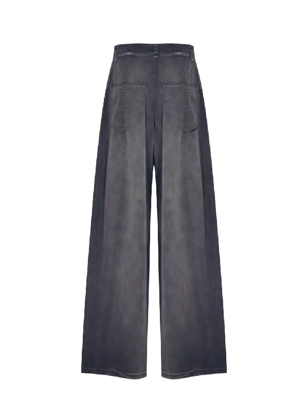 Low-Rise Five-Pocket Pant in Cotton (Washed Black Pearl)