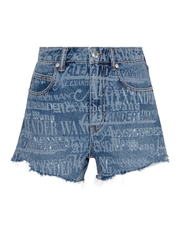 Bite Shorts Shredded Newsprint Logo (Vintage Medium Indigo)