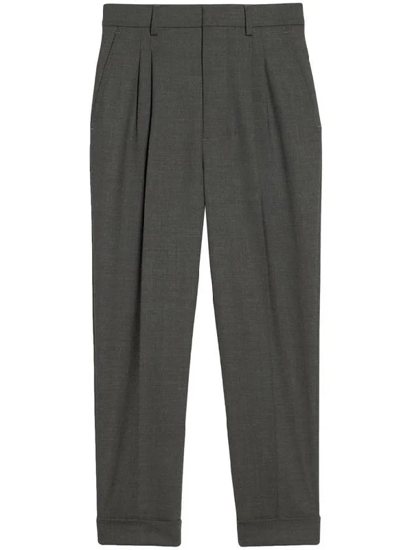 Carrot Fit Wool Slacks Light Grey