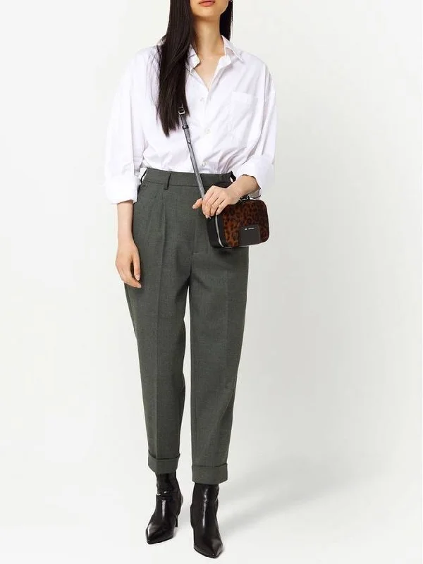 Carrot Fit Wool Slacks Light Grey